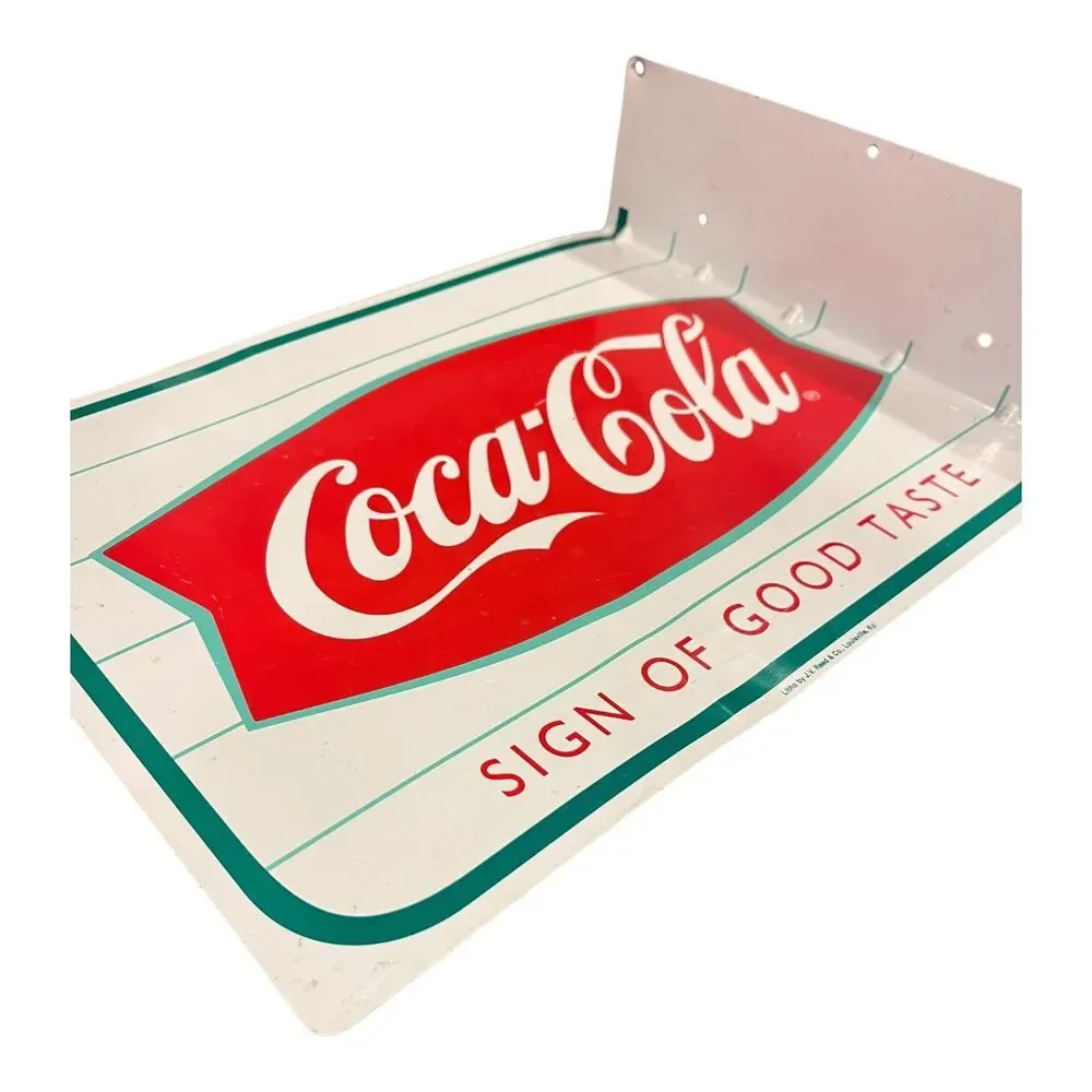 Vintage Coca-Cola Double‎ Sided Fish Tail Advertising Sign 1999 Garage Man Cave